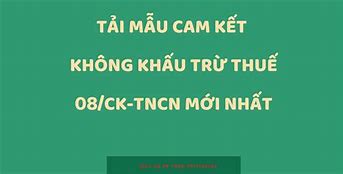 Mẫu Cam Kết Không Hoàn Thuế Theo Thông Tư 80